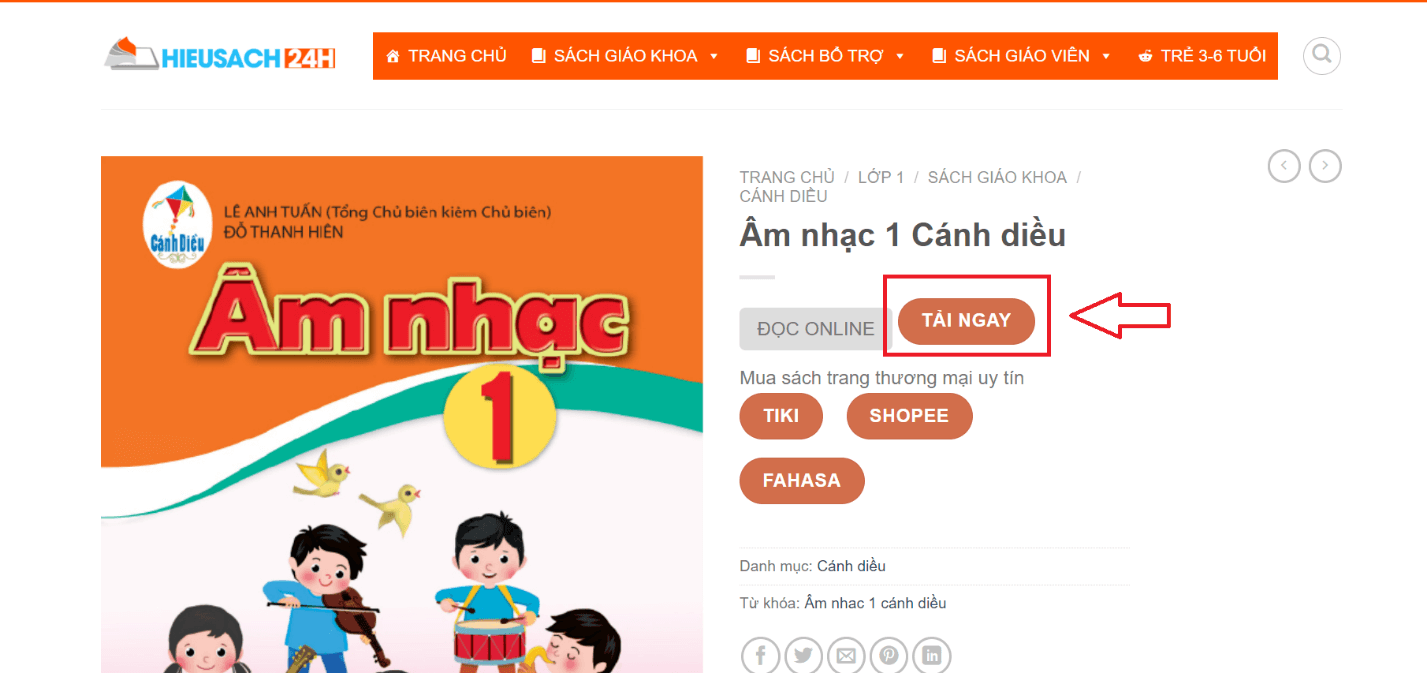 Sách Âm nhạc lớp 1 Cánh diều | Xem online, tải PDF