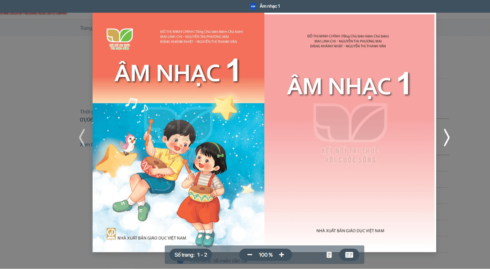 Sách Âm nhạc lớp 1 Kết nối tri thức | Xem online, tải PDF