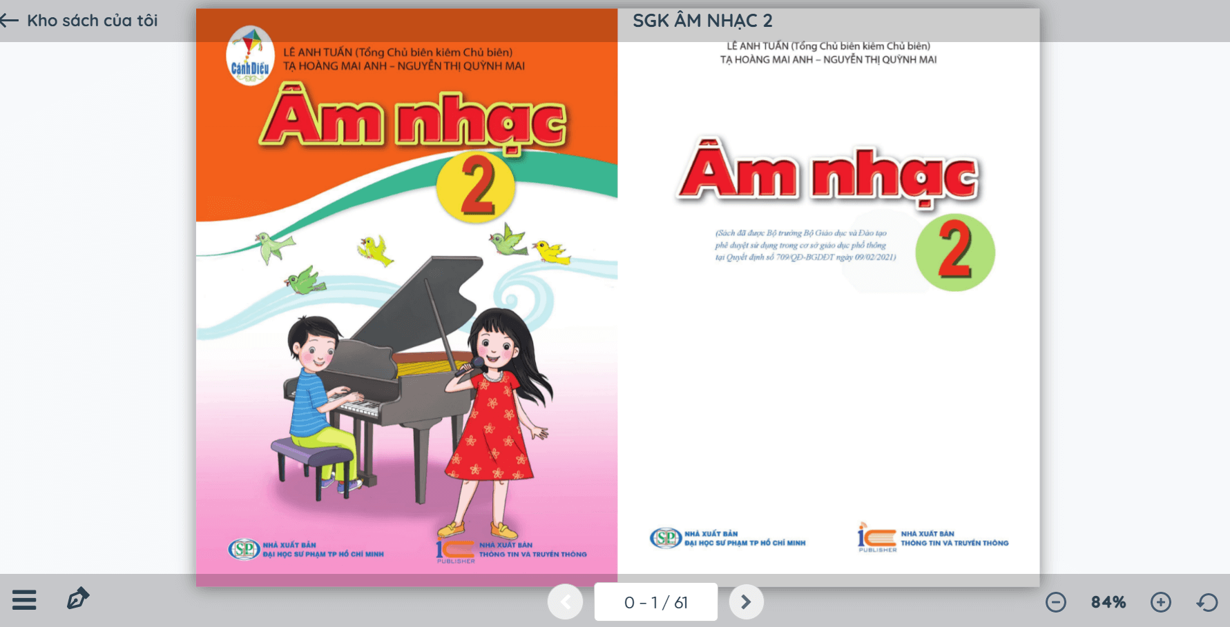 Sách Âm nhạc lớp 2 Cánh diều | Xem online, tải PDF