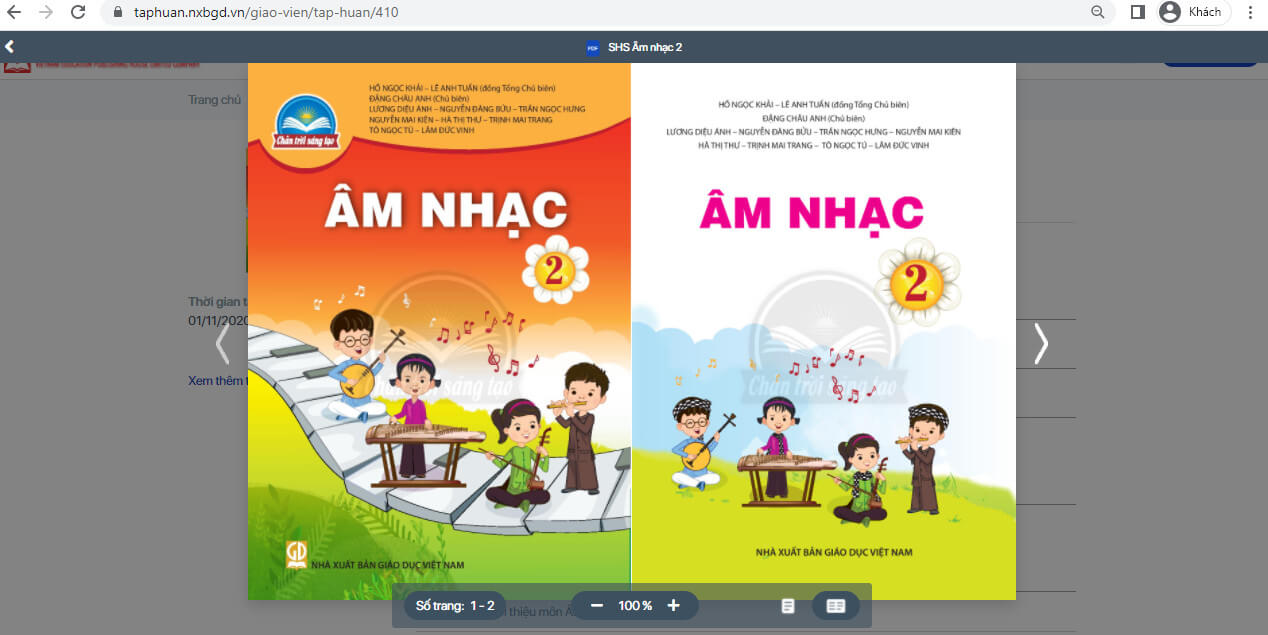 Sách Âm nhạc lớp 2 Chân trời sáng tạo | Xem online, tải PDF