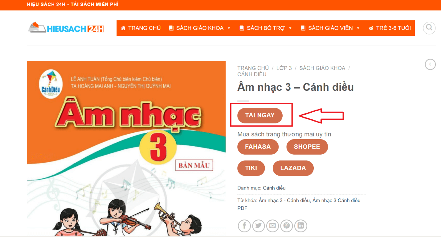 Sách Âm nhạc lớp 3 Cánh diều | Xem online, tải PDF