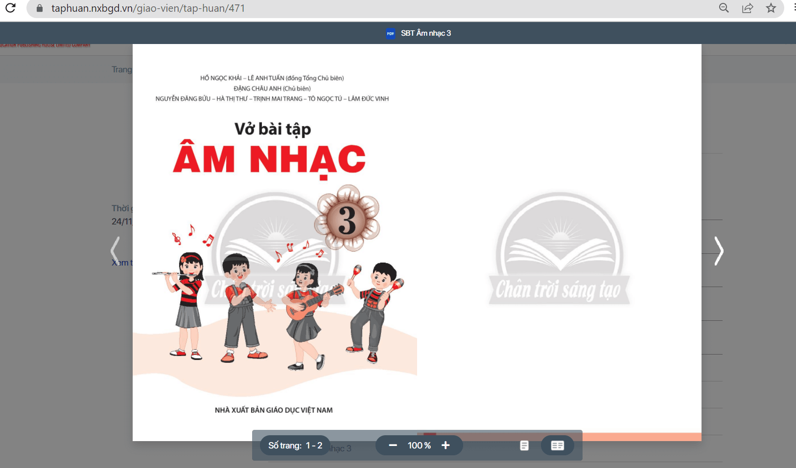 Sách Âm nhạc lớp 3 Chân trời sáng tạo | Xem online, tải PDF