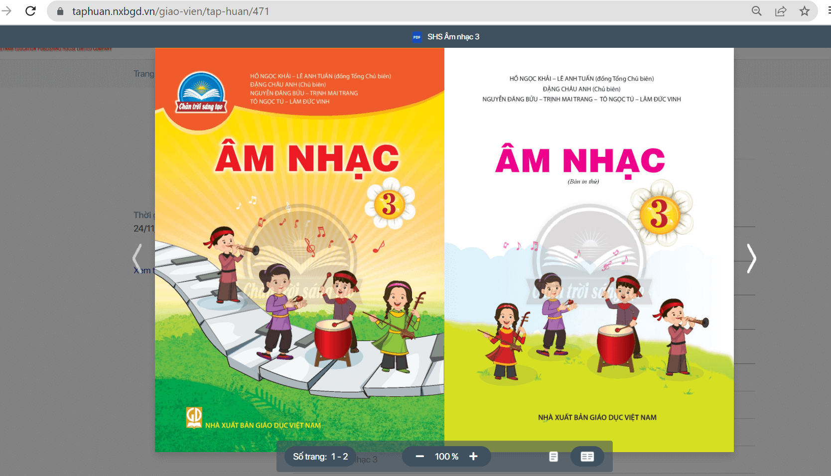 Sách Âm nhạc lớp 3 Chân trời sáng tạo | Xem online, tải PDF