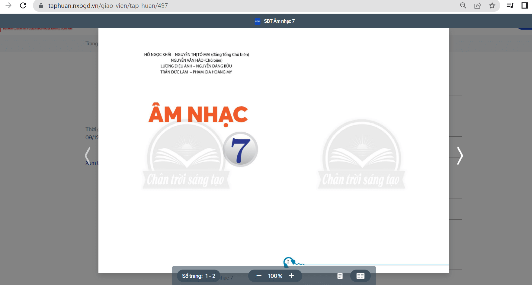 Sách Âm nhạc lớp 7 Chân trời sáng tạo | Xem online, tải PDF