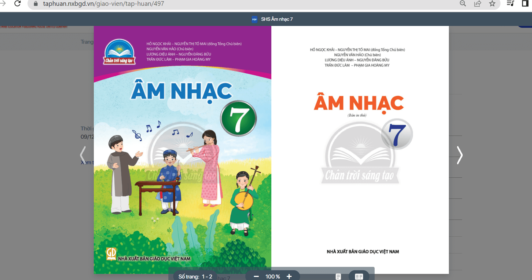 Sách Âm nhạc lớp 7 Chân trời sáng tạo | Xem online, tải PDF