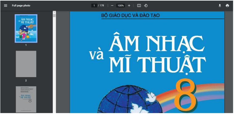 Sách Âm nhạc và Mĩ thuật lớp 8 | Xem online, tải PDF (ảnh 1)