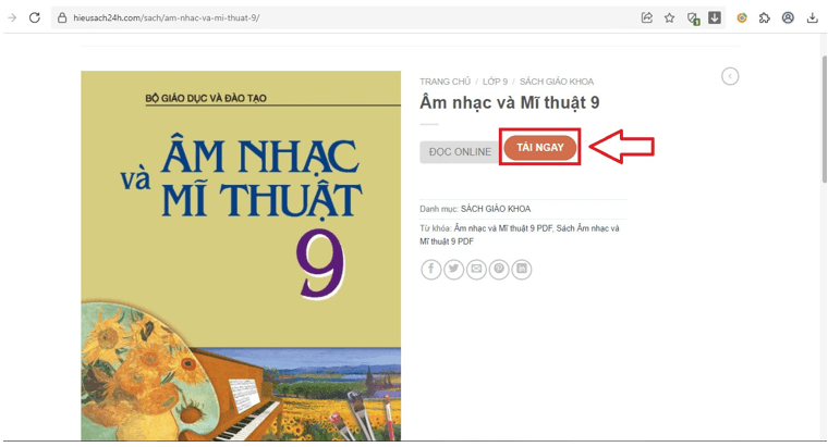 Sách Âm nhạc và Mĩ thuật lớp 9 | Xem online, tải PDF (ảnh 1)