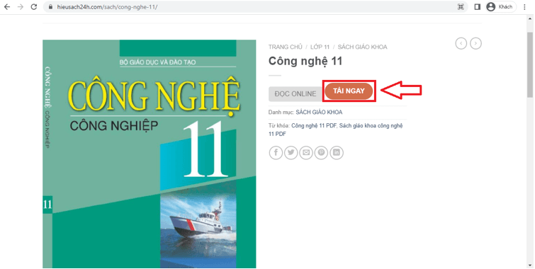 Sách Công nghệ công nghiệp lớp 11 | Xem online, tải PDF (ảnh 1)