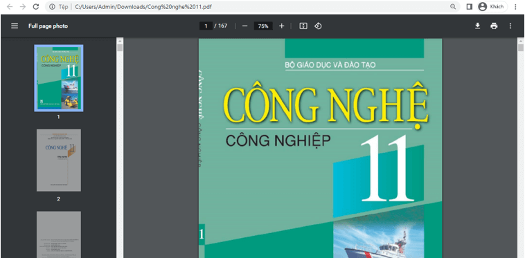 Sách Công nghệ công nghiệp lớp 11 | Xem online, tải PDF (ảnh 1)