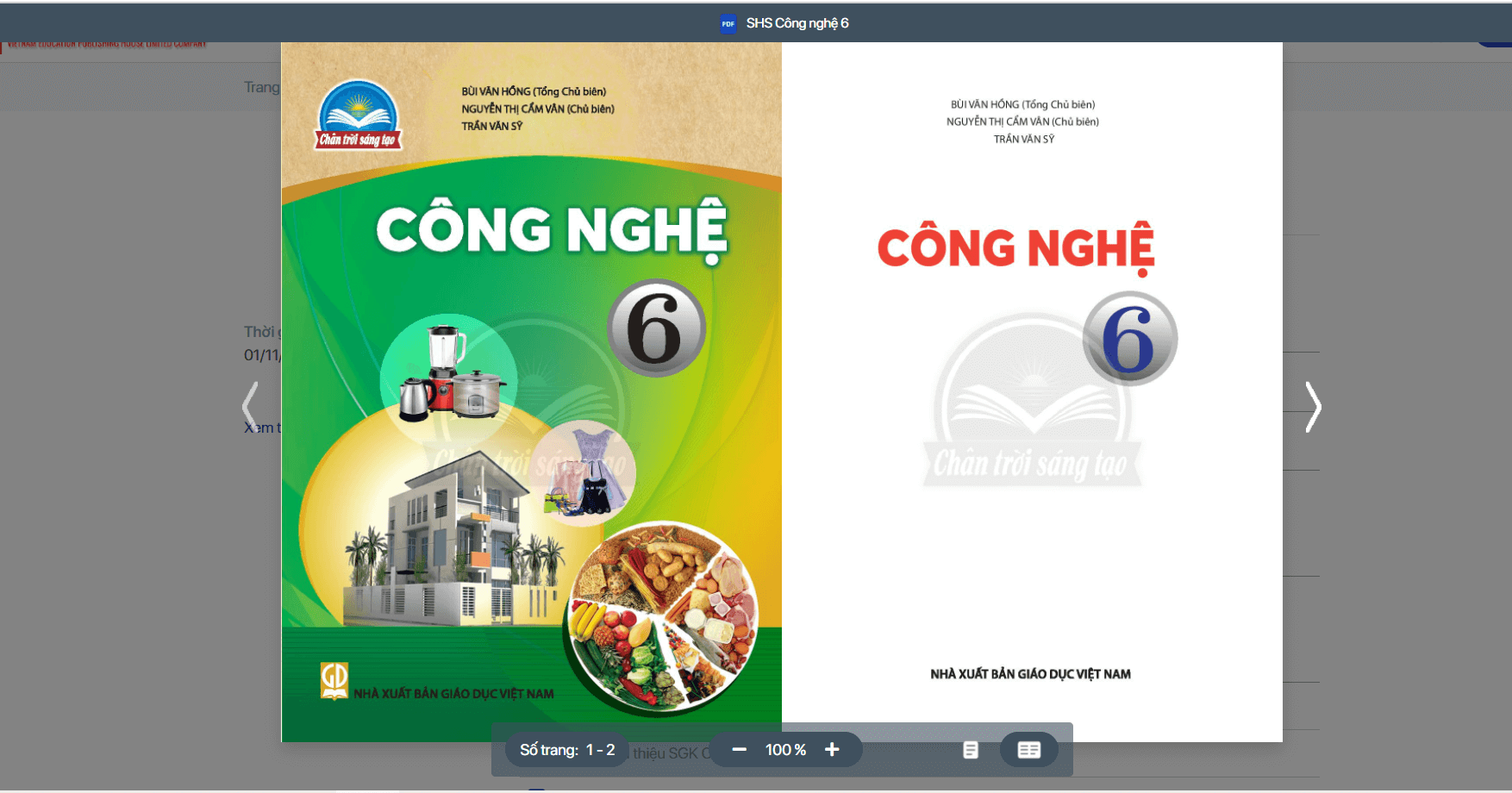 Sách Công nghệ lớp 6 Chân trời sáng tạo | Xem online, tải PDF