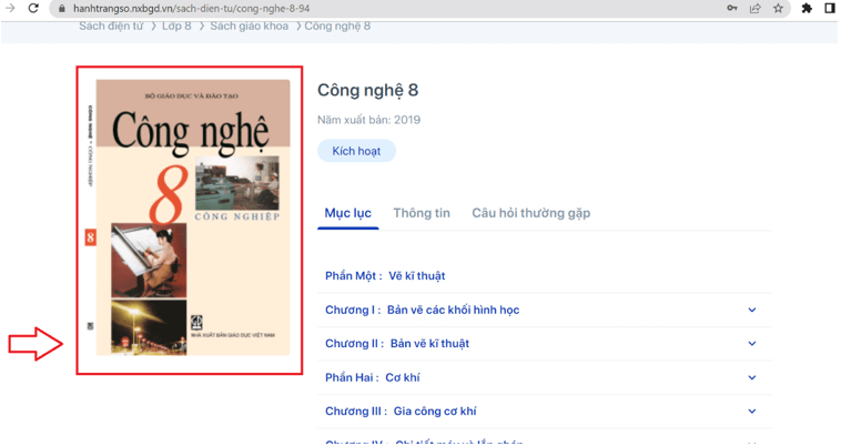 Sách Công nghệ lớp 8 | Xem online, tải PDF (ảnh 1)