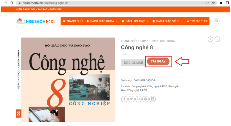 Sách Công nghệ lớp 8 | Xem online, tải PDF (ảnh 1)