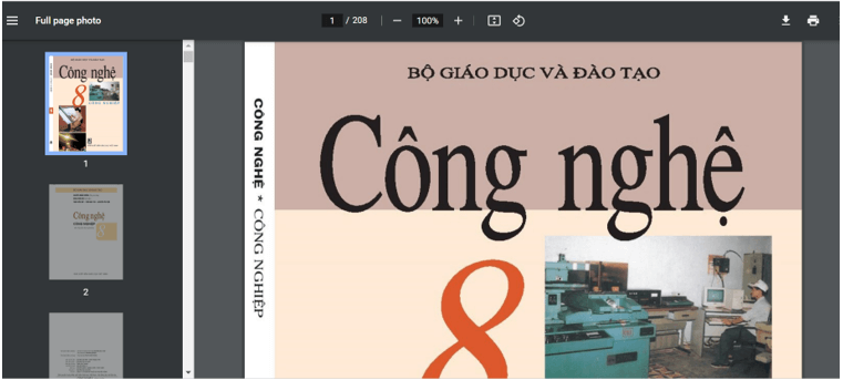 Sách Công nghệ lớp 8 | Xem online, tải PDF (ảnh 1)