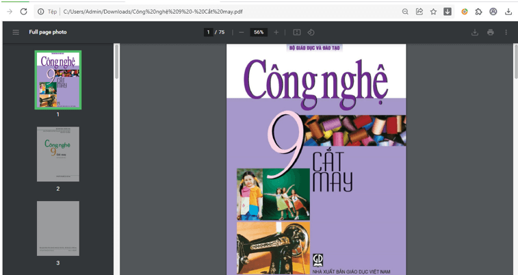 Sách Công nghệ lớp 9 | Xem online, tải PDF (ảnh 1)