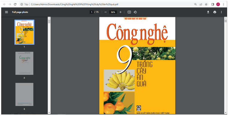 Sách Công nghệ lớp 9 | Xem online, tải PDF (ảnh 1)