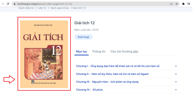 Sách Giải tích lớp 12 | Xem online, tải PDF (ảnh 1)