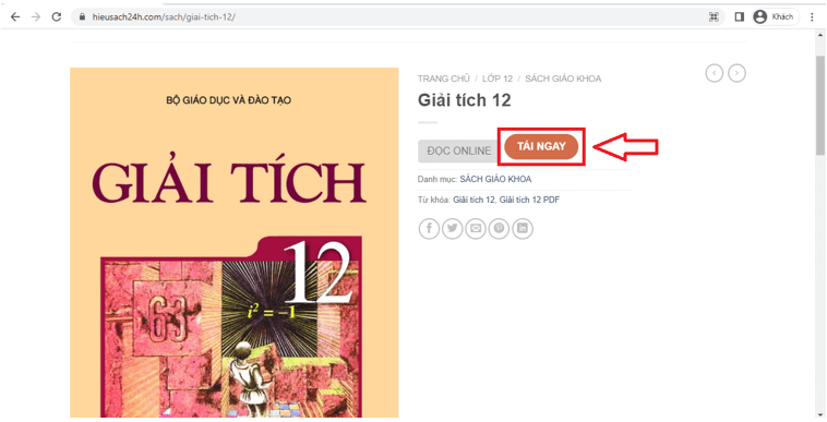 Sách Giải tích lớp 12 | Xem online, tải PDF (ảnh 1)