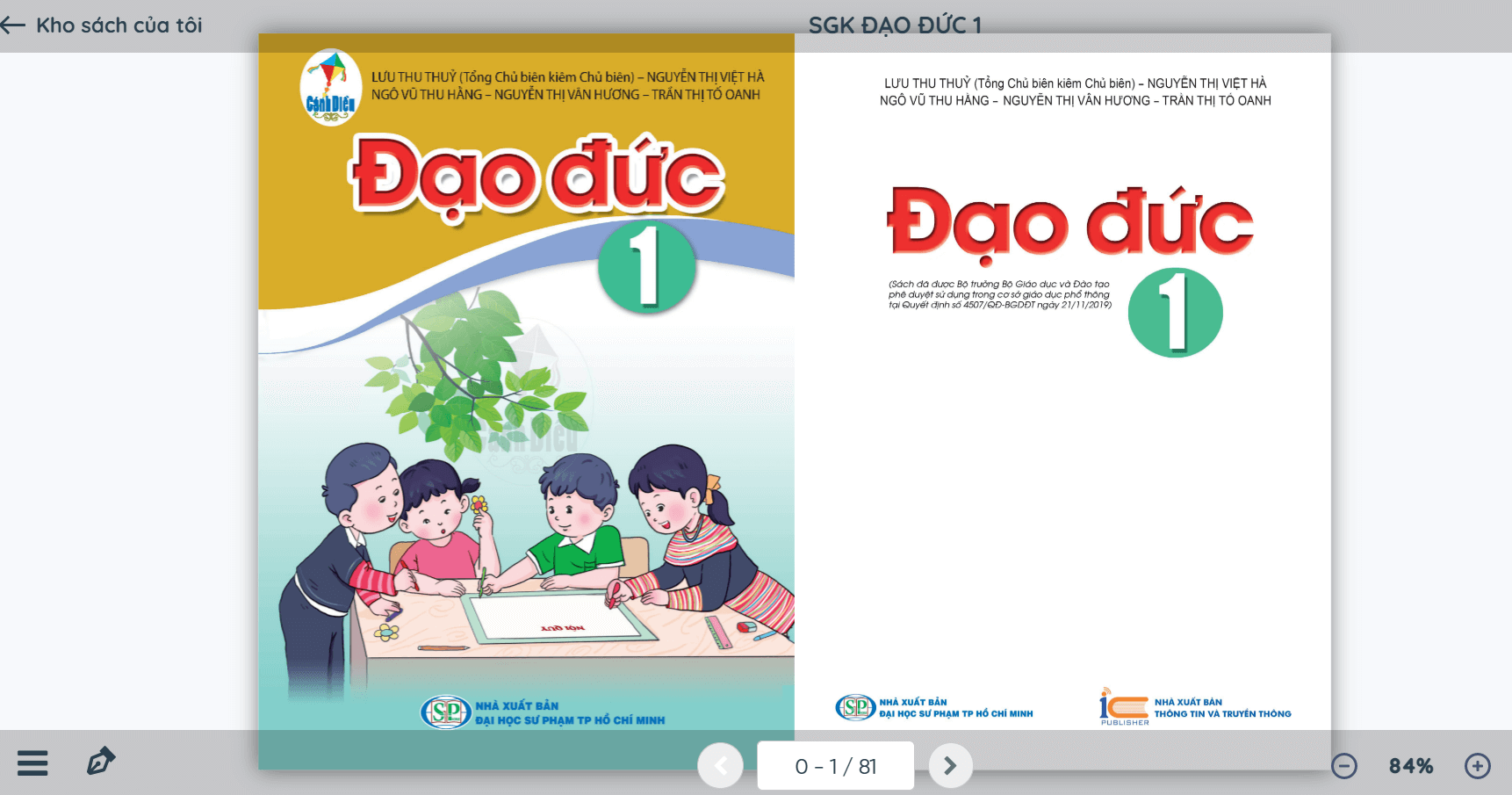 Sách Đạo đức lớp 1 Cánh diều | Xem online, tải PDF