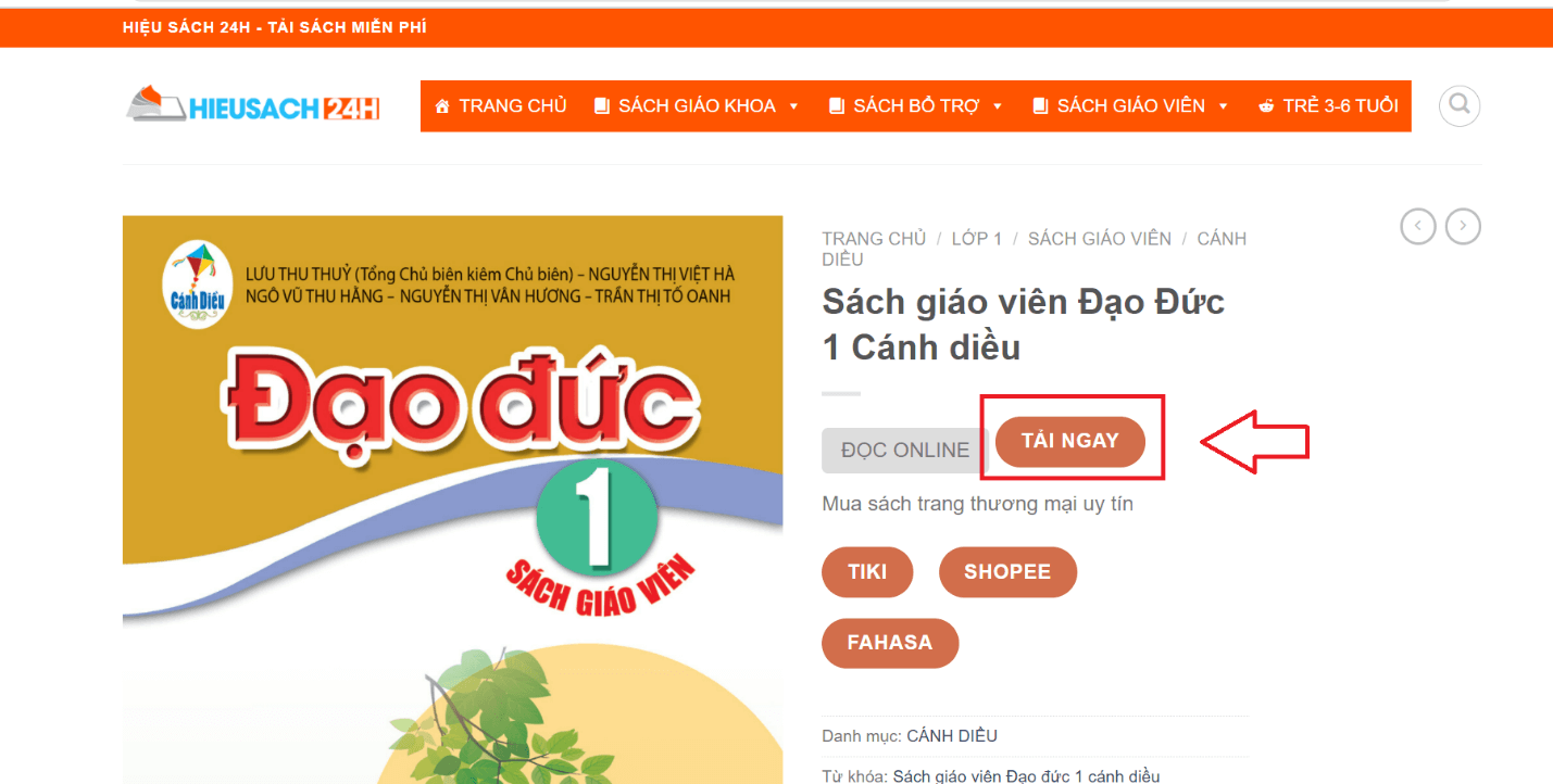 Sách Đạo đức lớp 1 Cánh diều | Xem online, tải PDF