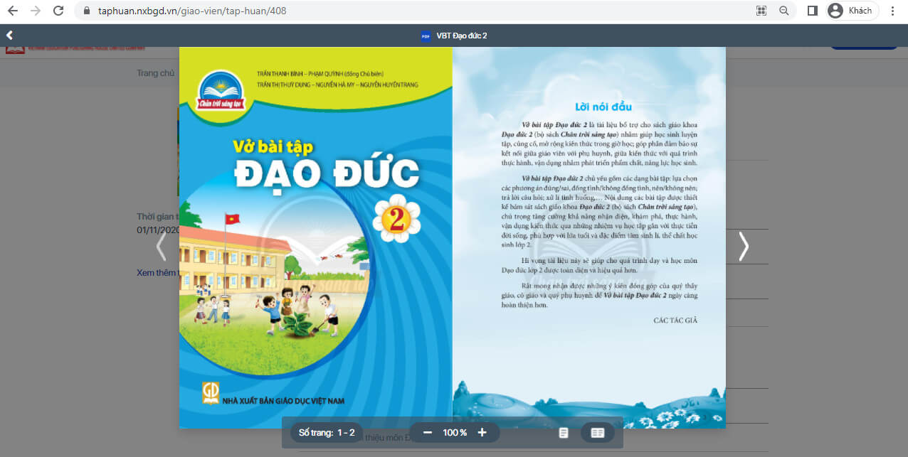 Sách Đạo đức lớp 2 Chân trời sáng tạo | Xem online, tải PDF