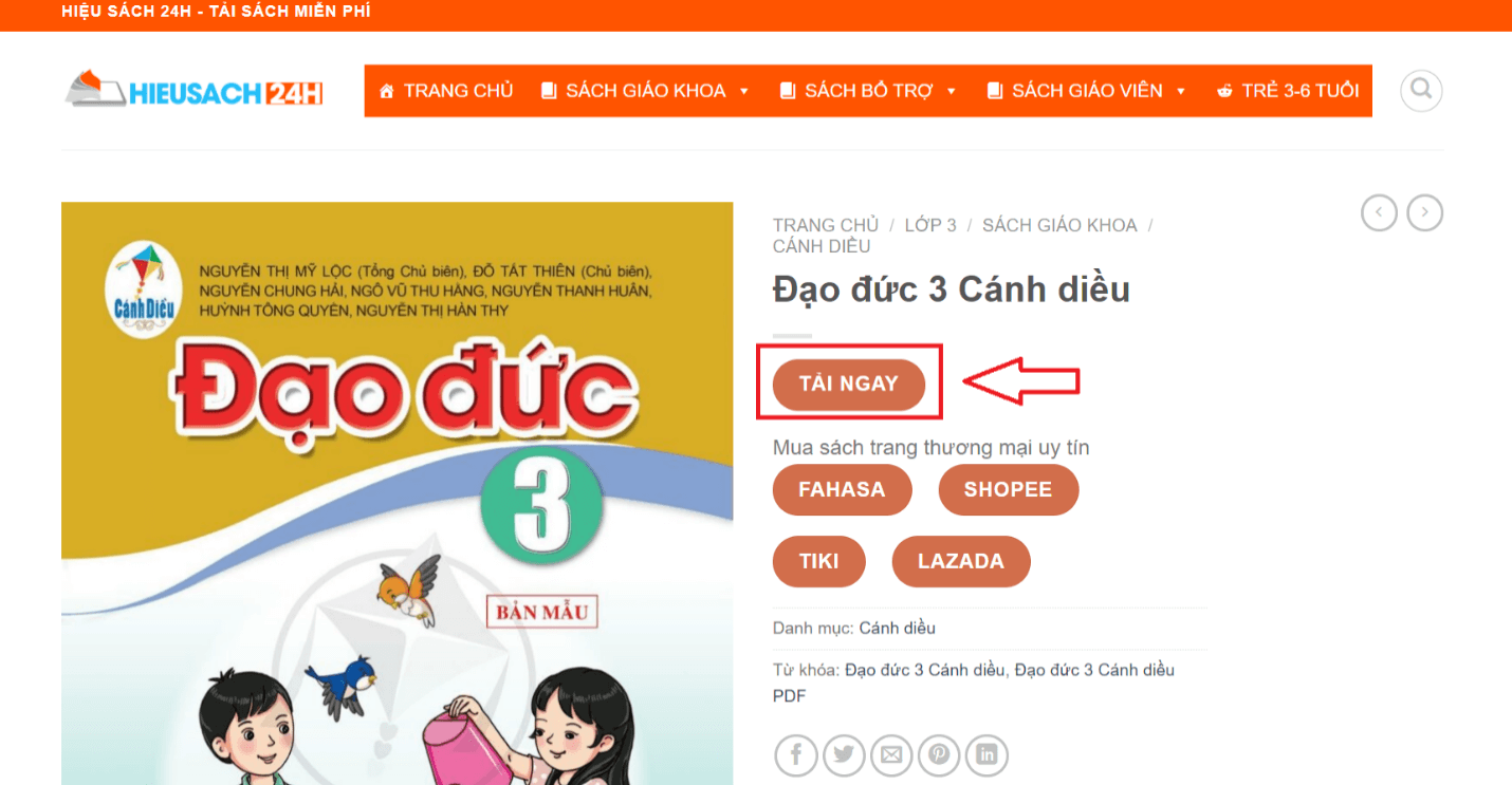 Sách Đạo đức lớp 3 Cánh diều | Xem online, tải PDF