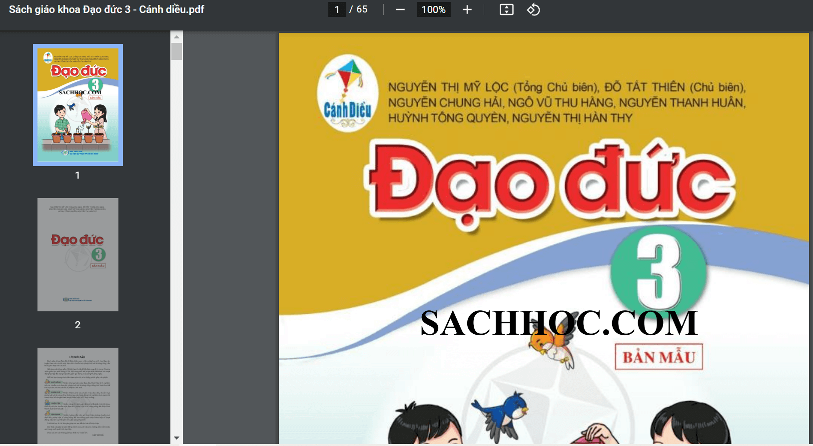 Sách Đạo đức lớp 3 Cánh diều | Xem online, tải PDF