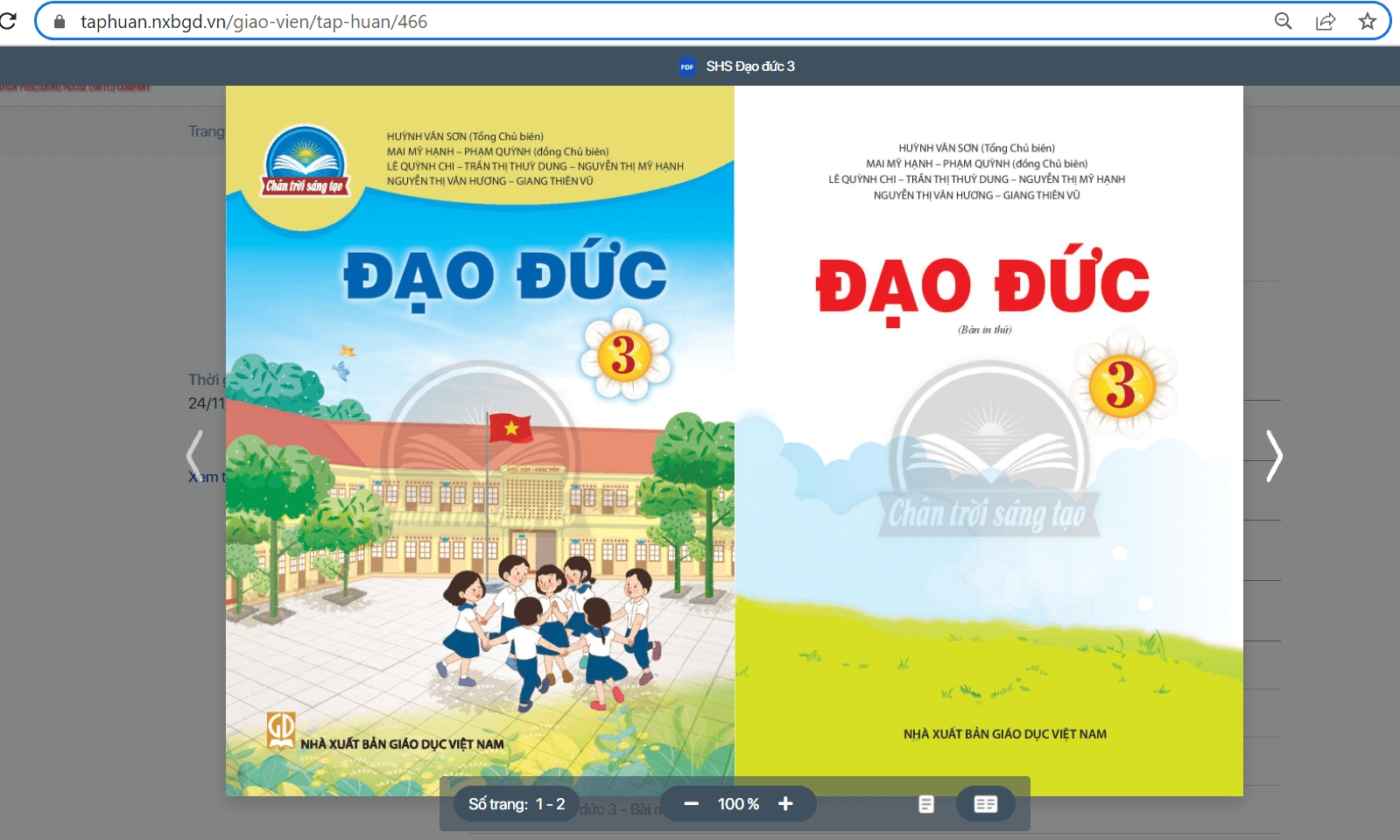 Sách Đạo đức lớp 3 Chân trời sáng tạo | Xem online, tải PDF