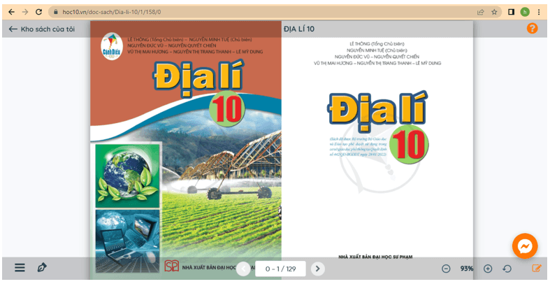 Sách Địa lí lớp 10 Cánh diều | Xem online, tải PDF (ảnh 1)