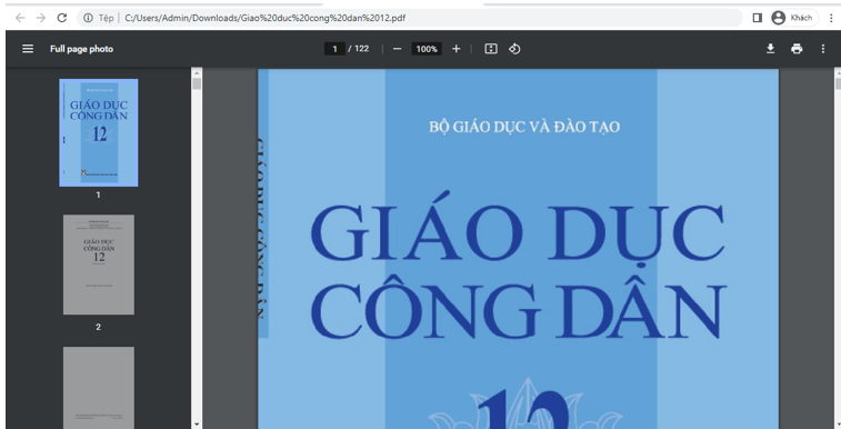 Sách Giáo dục công dân lớp 12 | Xem online, tải PDF (ảnh 1)