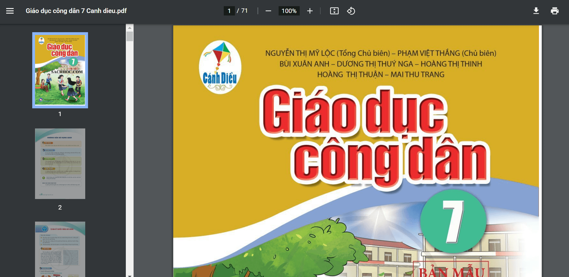 Sách Giáo dục công dân lớp 7 Cánh diều | Xem online, tải PDF