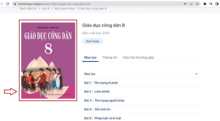 Sách Giáo dục công dân lớp 8 | Xem online, tải PDF (ảnh 1)