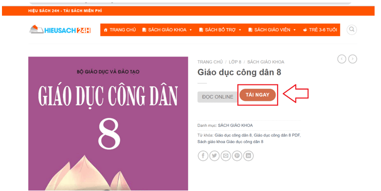 Sách Giáo dục công dân lớp 8 | Xem online, tải PDF (ảnh 1)