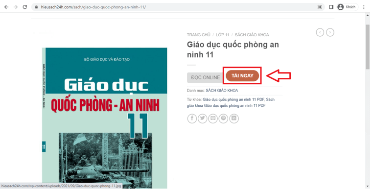 Sách Giáo dục quốc phòng - an ninh lớp 11 | Xem online, tải PDF (ảnh 1)