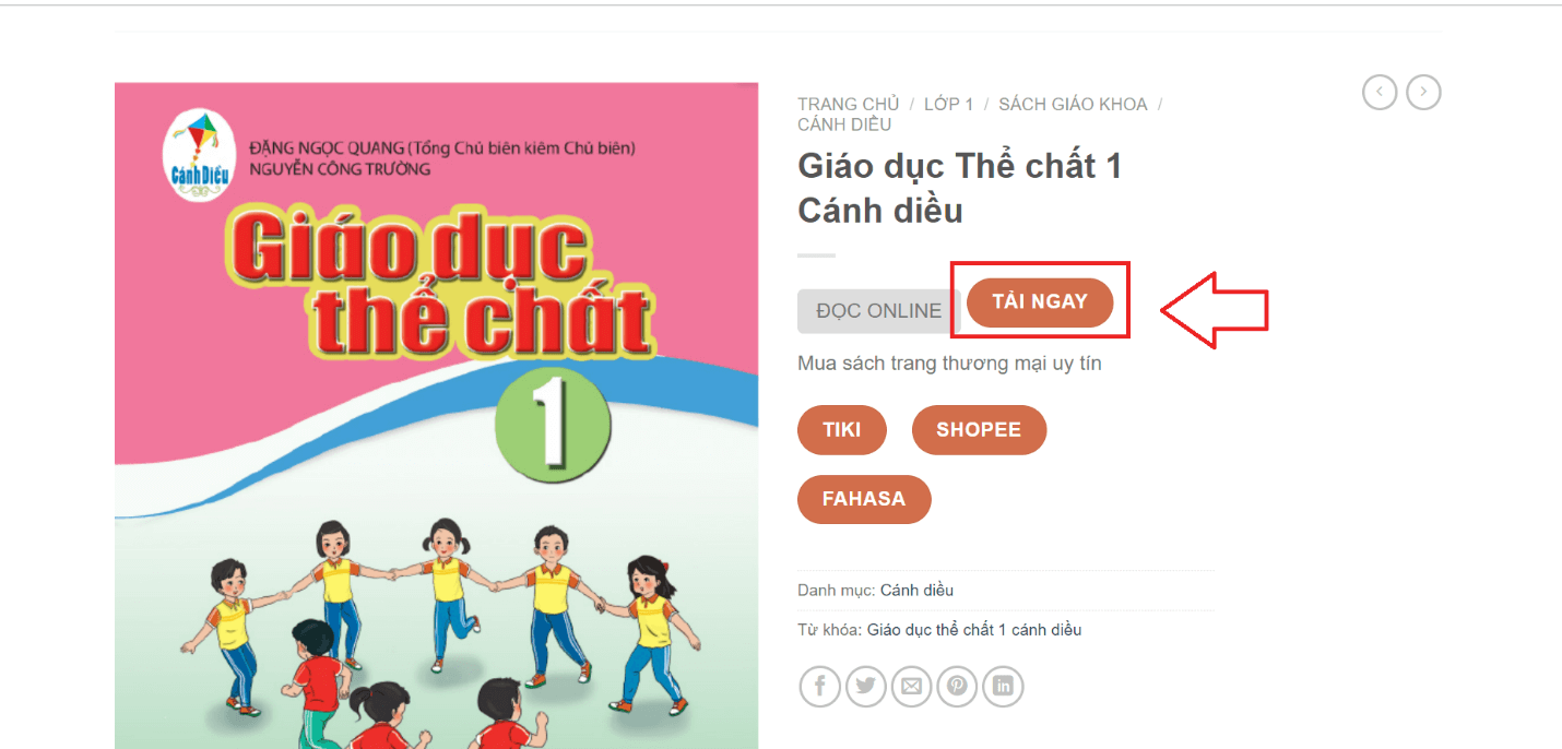 Sách Giáo dục thể chất lớp 1 Cánh diều | Xem online, tải PDF