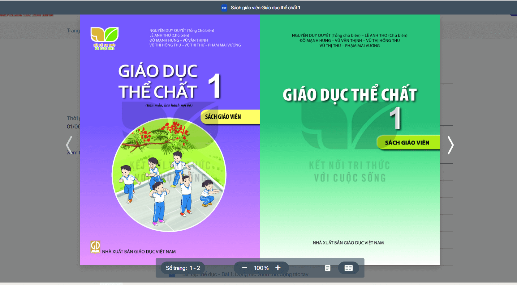 Sách Giáo dục thể chất lớp 1 Kết nối tri thức | Xem online, tải PDF