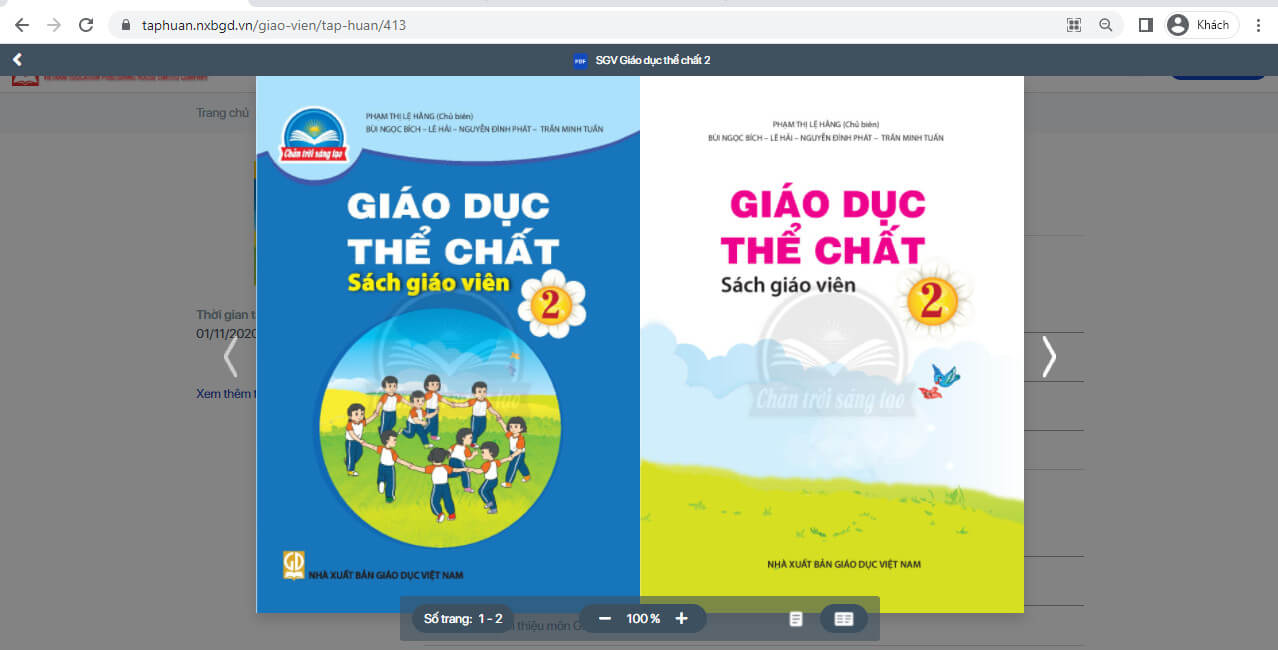 Sách Giáo dục thể chất lớp 2 Chân trời sáng tạo | Xem online, tải PDF