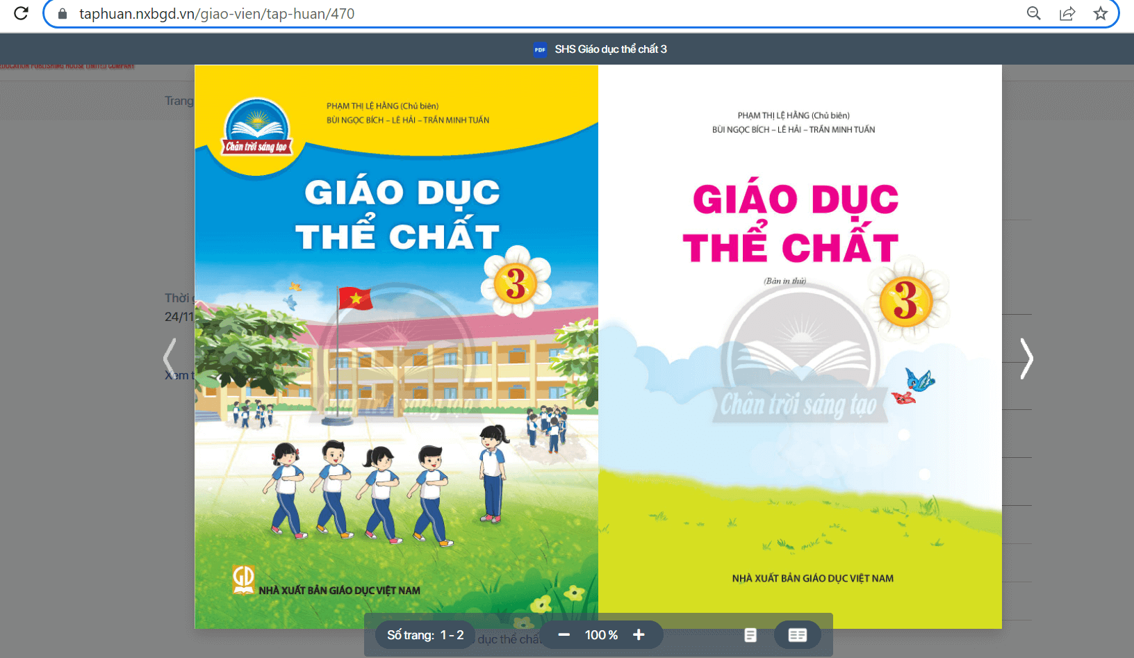 Sách Giáo dục thể chất lớp 3 Chân trời sáng tạo | Xem online, tải PDF