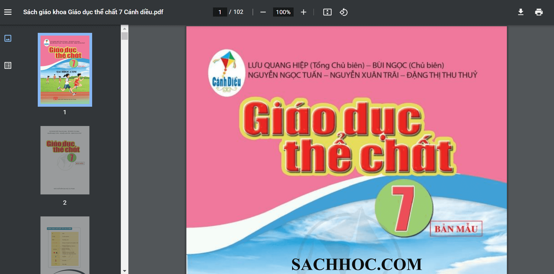 Sách Giáo dục thể chất lớp 7 Cánh diều | Xem online, tải PDF