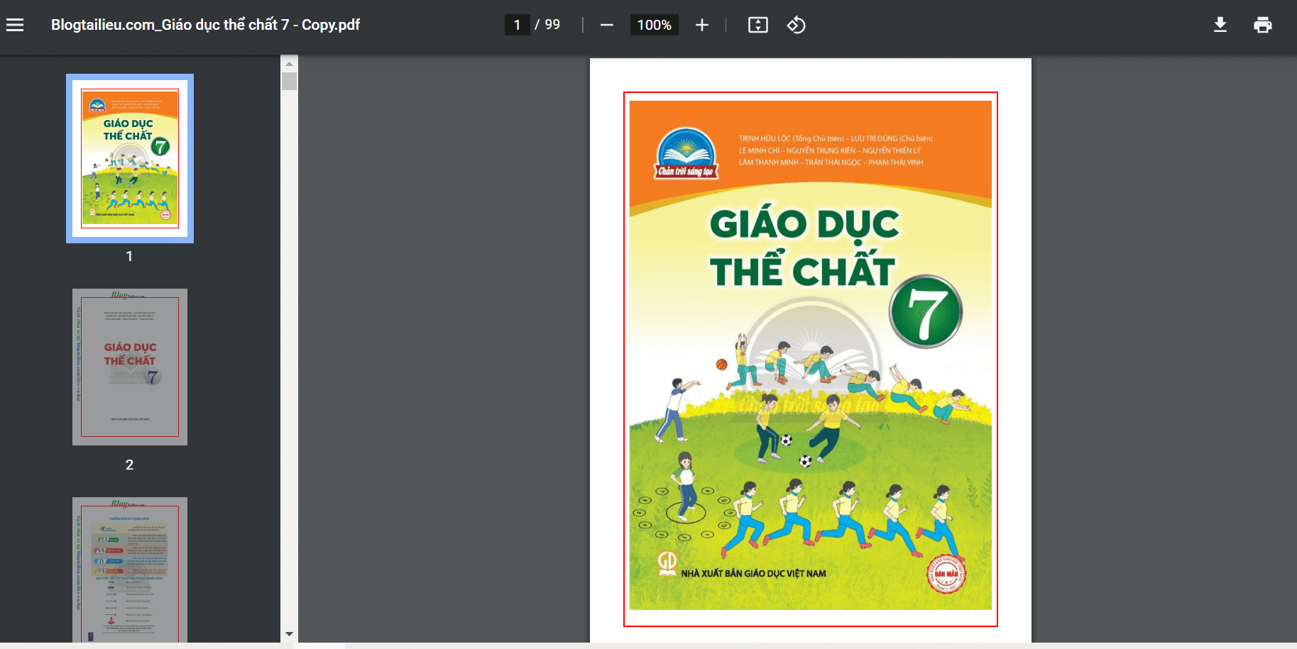 Sách Giáo dục thể chất lớp 7 Chân trời sáng tạo | Xem online, tải PDF