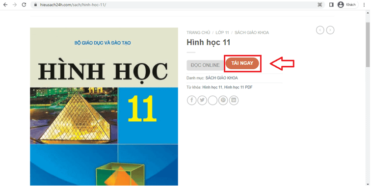 Sách Hình học lớp 11 | Xem online, tải PDF (ảnh 1)