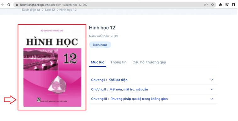 Sách Hình học lớp 12 | Xem online, tải PDF (ảnh 1)