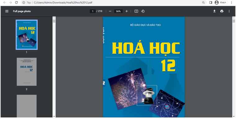 Sách Hóa học lớp 12 | Xem online, tải PDF (ảnh 1)