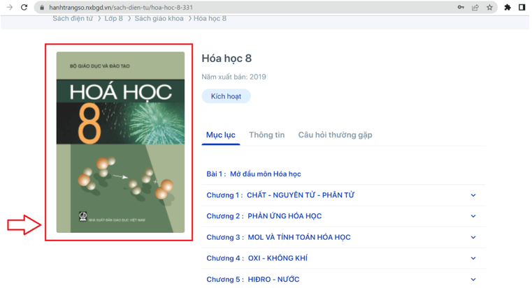 Sách Hóa học lớp 8 | Xem online, tải PDF (ảnh 1)