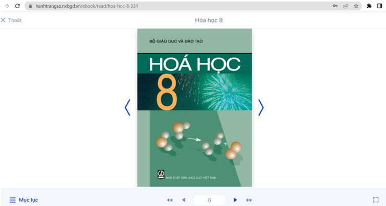 Sách Hóa học lớp 8 | Xem online, tải PDF (ảnh 1)