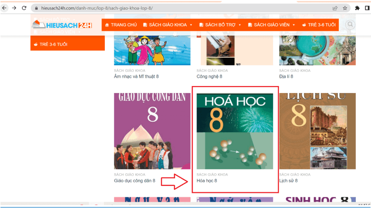 Sách Hóa học lớp 8 | Xem online, tải PDF (ảnh 1)