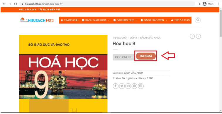 Sách Hóa học lớp 9 | Xem online, tải PDF (ảnh 1)