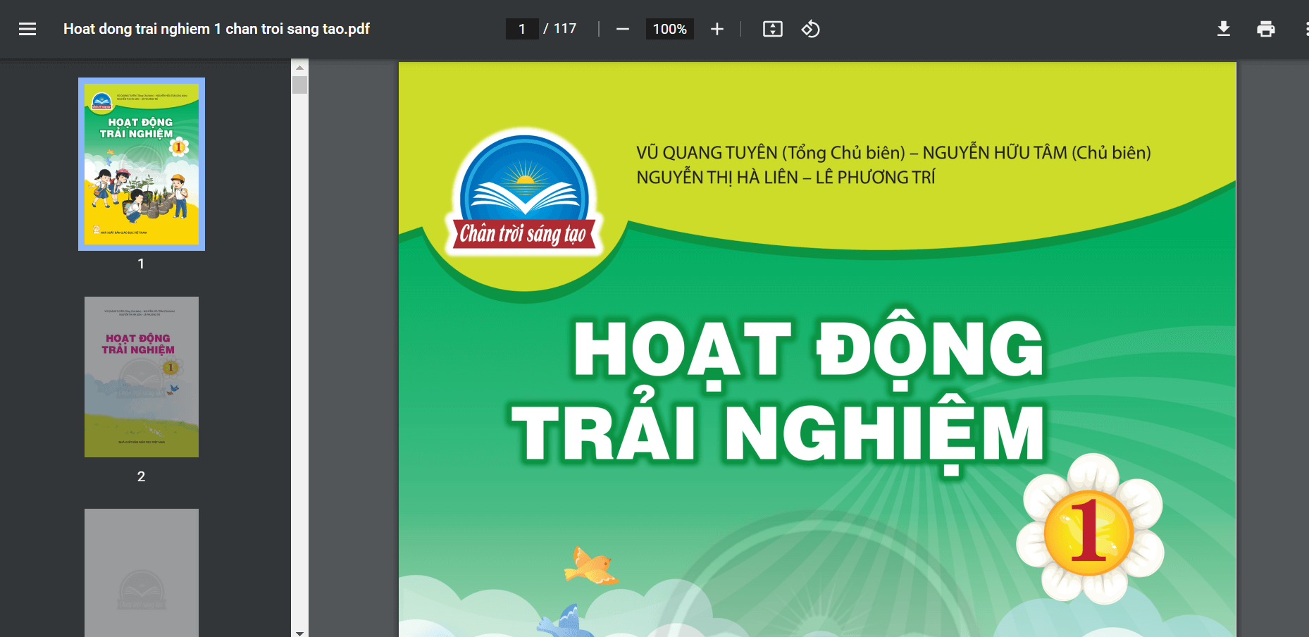 Sách Hoạt động trải nghiệm lớp 1 Chân trời sáng tạo | Xem online, tải PDF