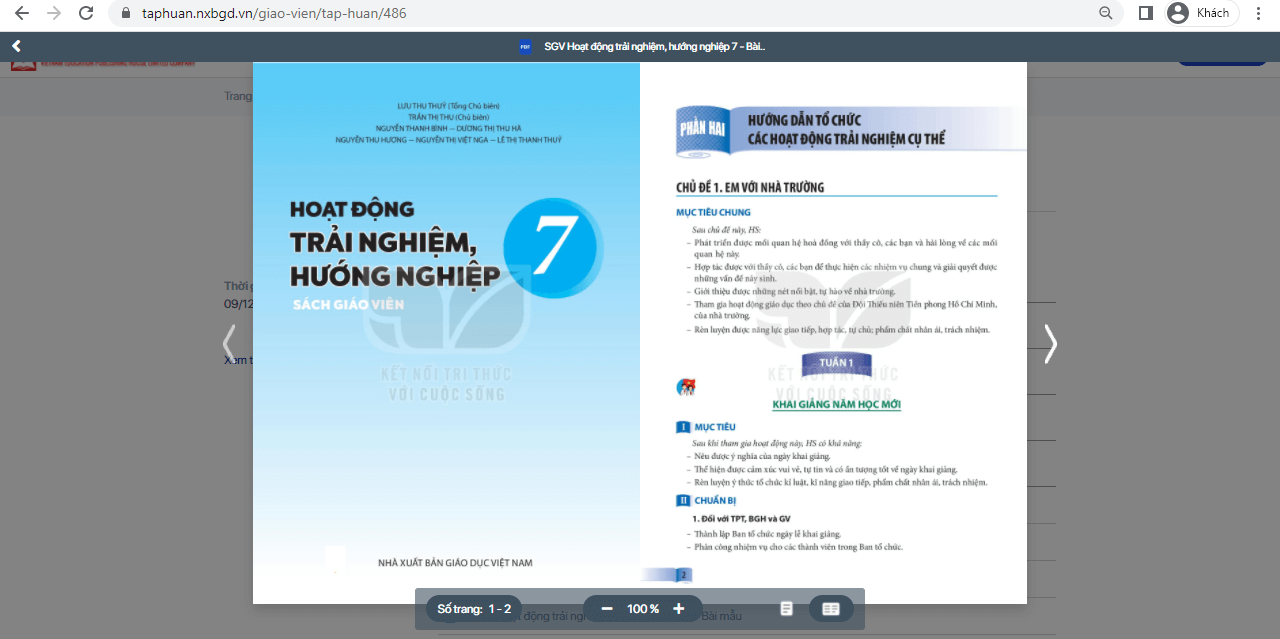 Sách Hoạt động trải nghiệm lớp 7 Kết nối tri thức | Xem online, tải PDF