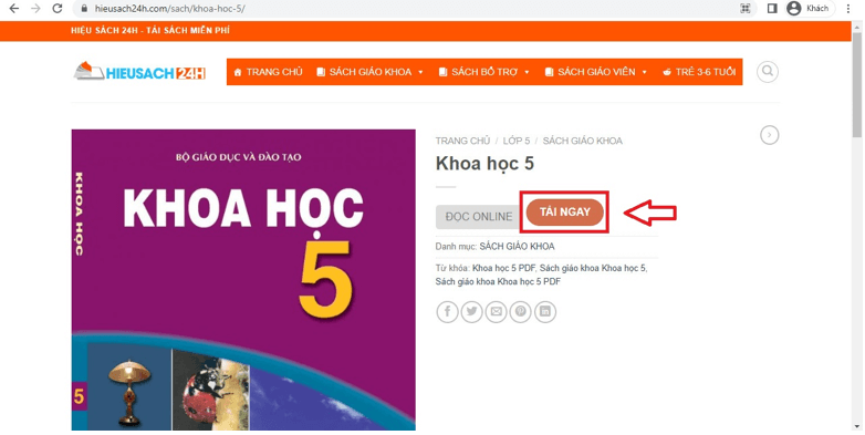 Sách Khoa học lớp 5 | Xem online, tải PDF (ảnh 1)