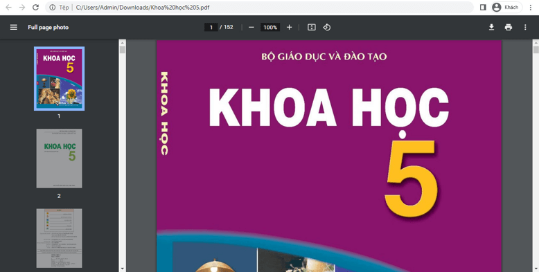 Sách Khoa học lớp 5 | Xem online, tải PDF (ảnh 1)